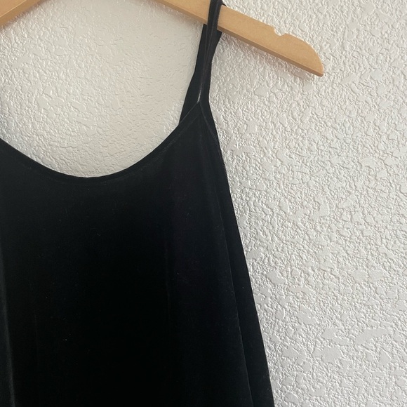 Don’t Ask Why | black spaghetti strap swing dress velvet like one size - Picture 2 of 6